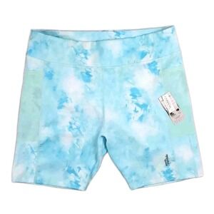 Earth Republic Shorts Womens 1X Gym Blue Sky Mesh Pockets XL Grunge Costal Beach
